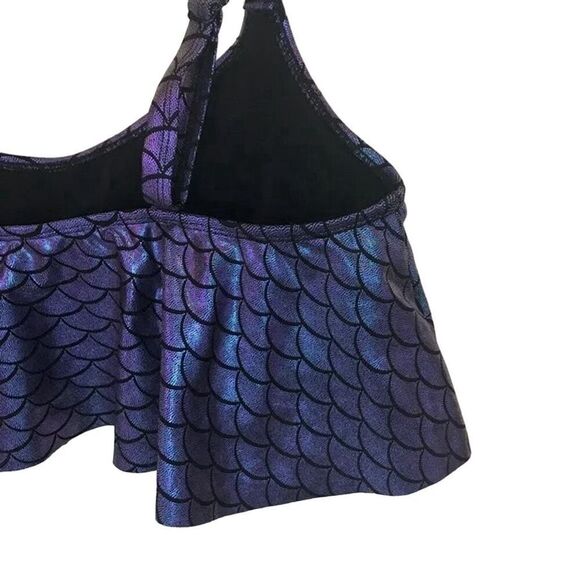 Torrid Purple Iridescent Mermaid Wireless Flounce Bikini Top Size 1 Women’s - Picture 13 of 15
